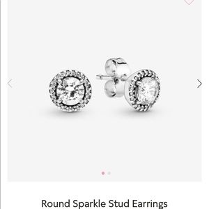 Pandora Round Stud Sparkle Earrings